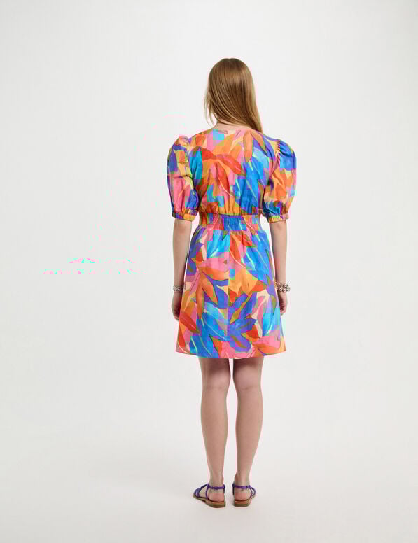 printed mini a line dress multicolor women Printed mini A-line dress multicolor women