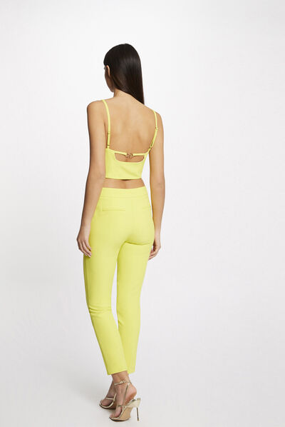 Bustier crop top back with ornament yellow ladies'