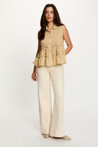 Sleeveless striped shirt multicolor women