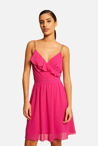 Skater dress with wrap-over neckline  ladies'