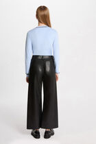 Pull col rond manches longues bleu ciel femme