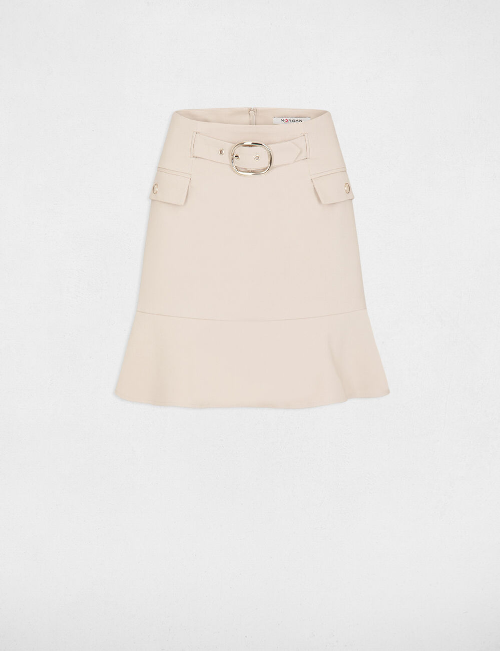 Mini skirt with buckle beige women
