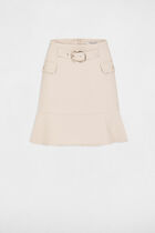 Mini skirt with buckle beige women