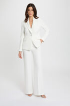 High-waisted wide-leg trousers white women