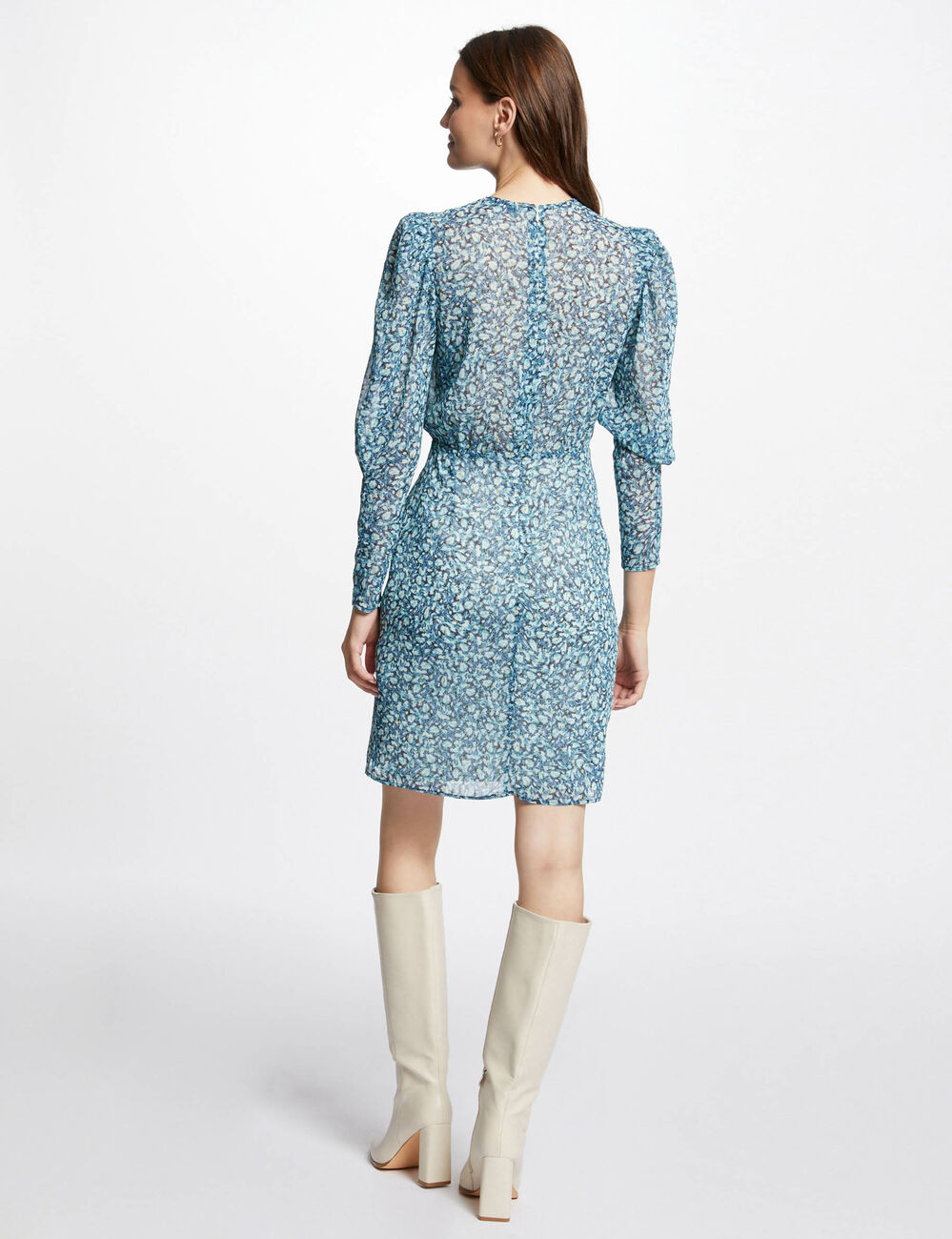 Mini dress abstract print multicolored women