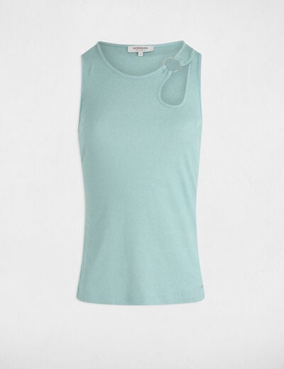 Sleeveless vest top green women
