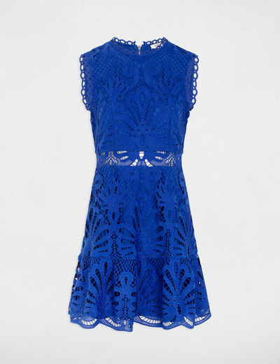 A-line mini lace dress electric blue ladies'