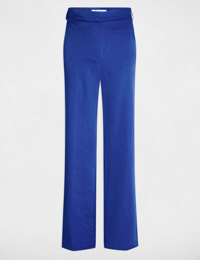 Loose straight trousers electric blue women