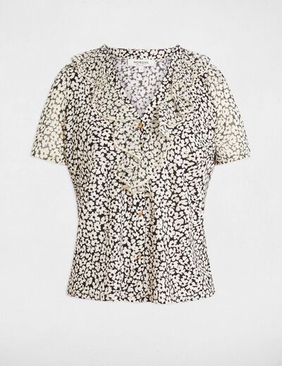 Short-sleeved blouse white women