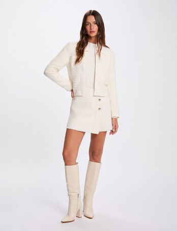 Fitted short skirt ivory women