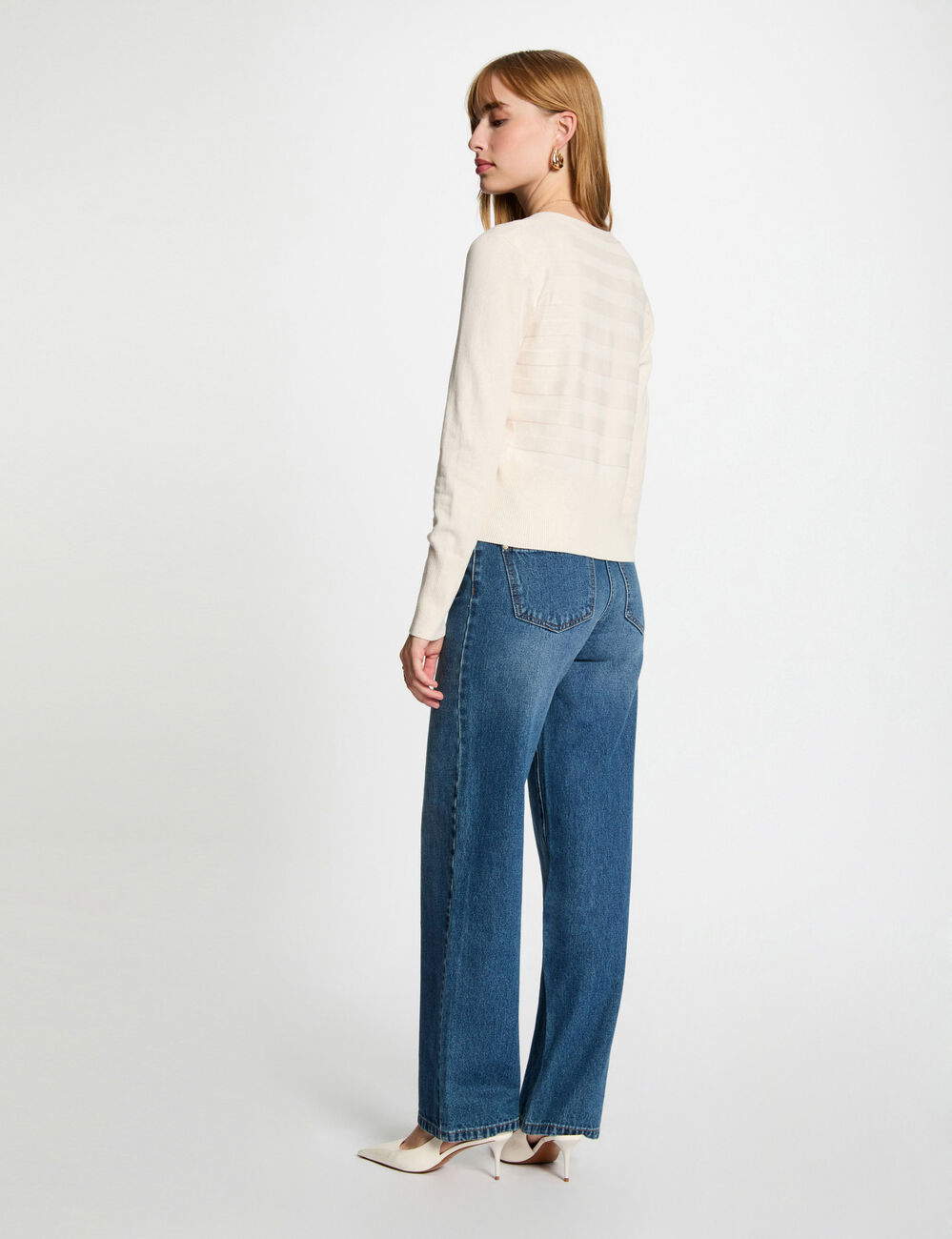 Long-sleeved cardigan ivory women