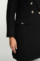 fitted coat with tailored collar black women Fitted coat with tailored collar black women