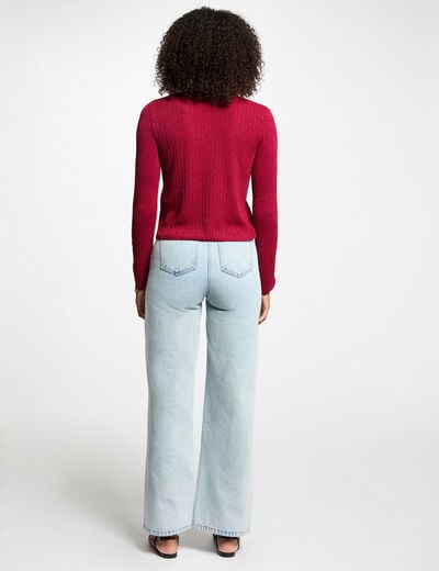 Long-sleeved cardigan dark red women