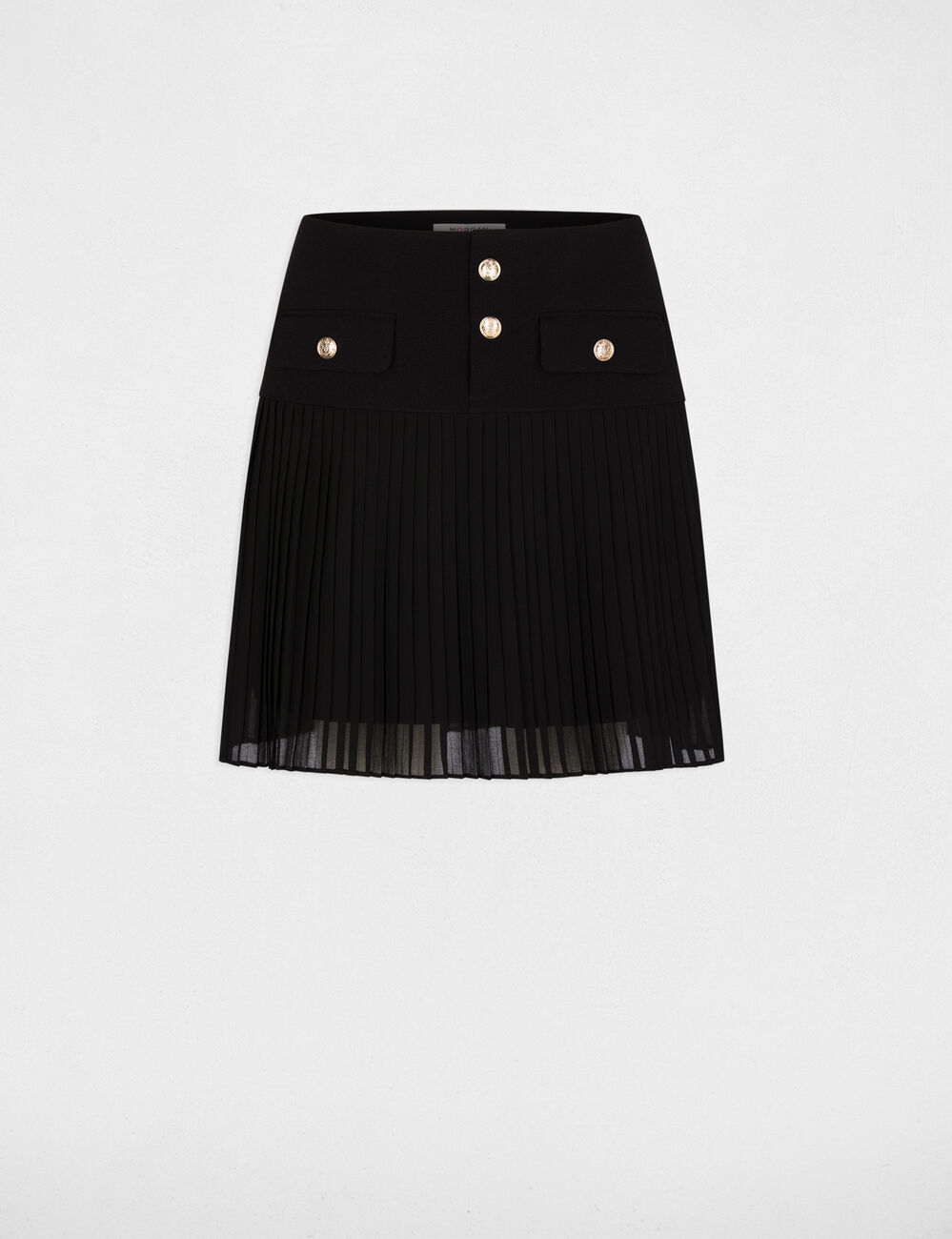 Pleated short skirt black women