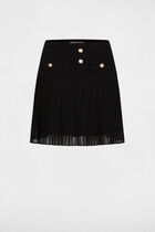 Pleated short skirt black women