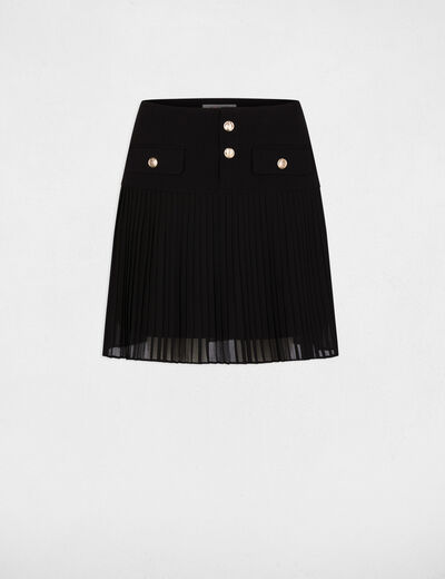 Pleated short skirt black women