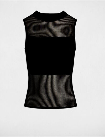 Sleeveless knitted top black women
