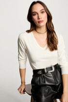 Jumper with V-neck white women