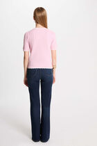 Short-sleeved jumper pastel pink women