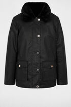 Reversible coated parka black women