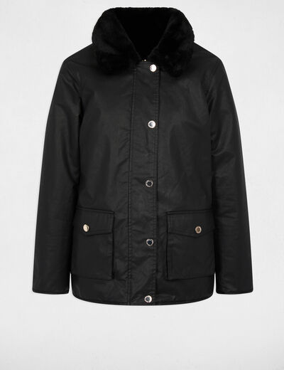 Reversible coated parka black women