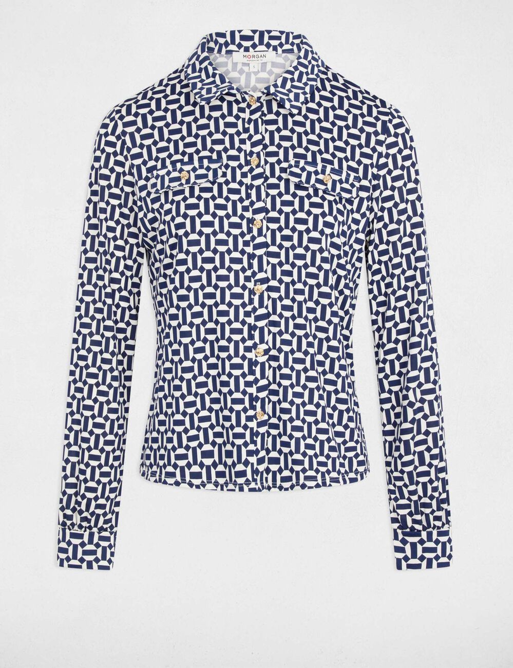 T-shirt with a turned-up collar white women
