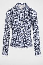 T-shirt with a turned-up collar white women