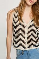 Sleeveless V-neck cardigan black women