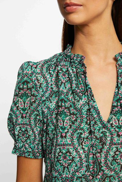 Printed short-sleeved blouse multico ladies'