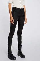 Slim trousers with wet effect black women