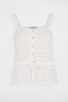 Sleeveless vest top white women