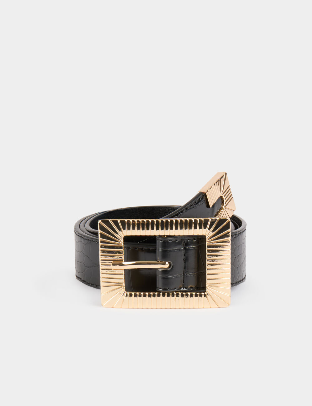 Belt with croc effect black women