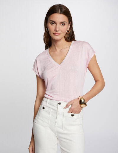 Short-sleeved t-shirt light pink ladies'