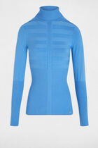 Fitted high neck sweater blue women