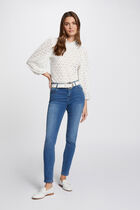 Standard waisted slim jeans stone wash denim women
