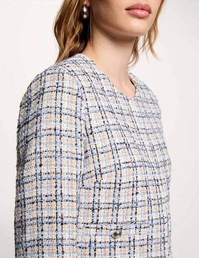 Fitted tweed jacket multicolor women