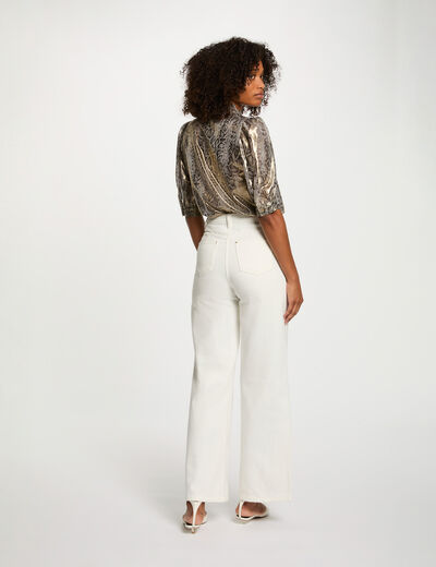 Fitted shirt with puff sleeves multicolor women