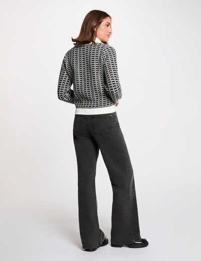 Chevron jacquard jacket black women