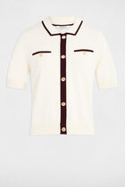 Short-sleeve cardigan ivory women