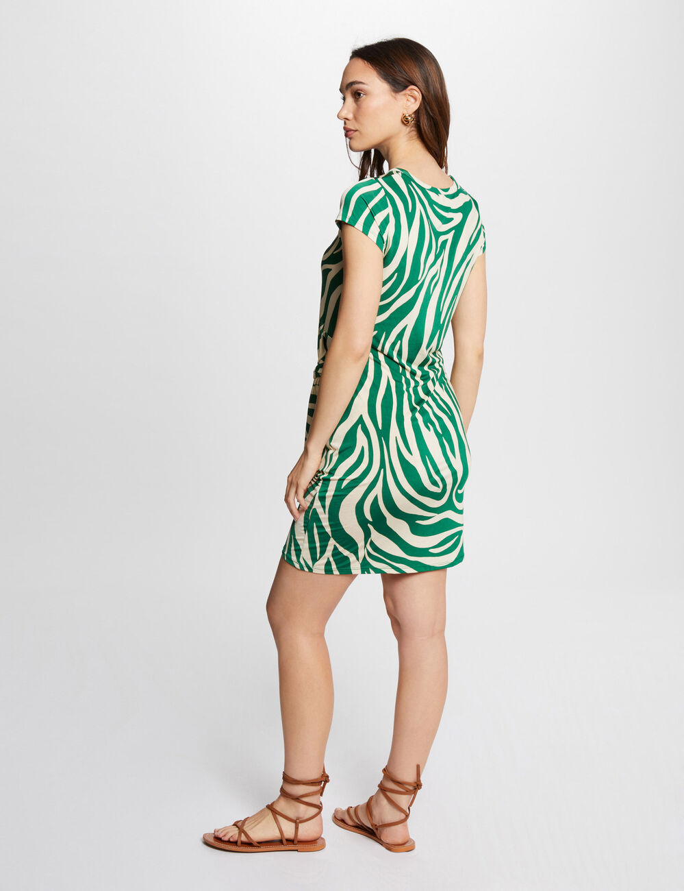 Printed fitted mini dress multicolored women