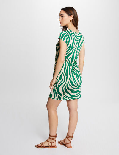Printed fitted mini dress multicolored women