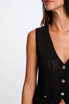 gilet sans manches col v noir femme Gilet sans manches col v noir femme