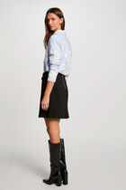 Printed jumper round neck sky blue women
