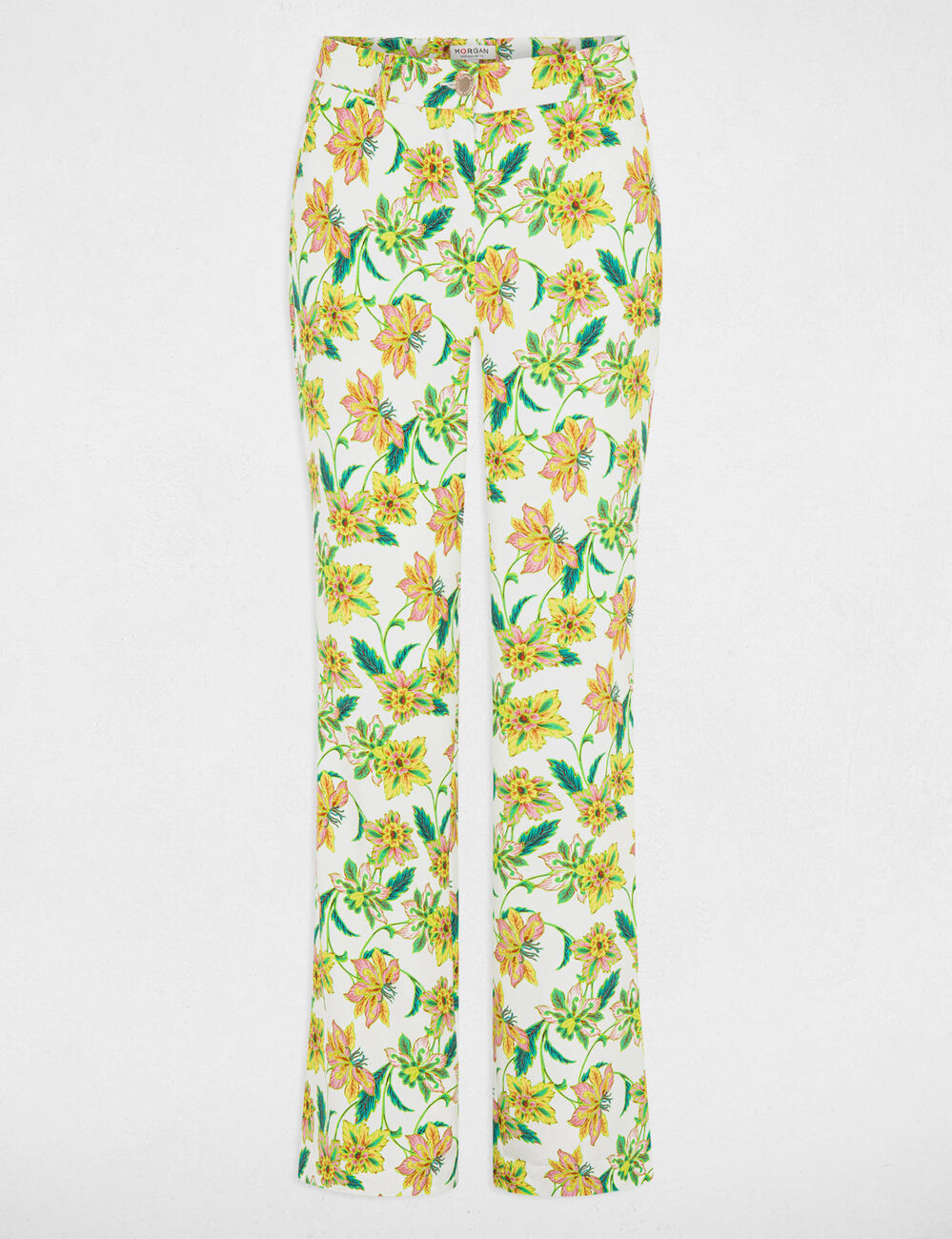 Printed fitted trousers multicolored women