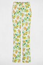 Printed fitted trousers multicolored women