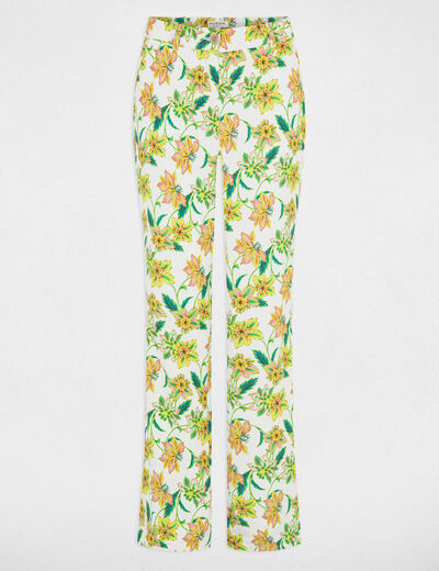 Printed fitted trousers multicolored women