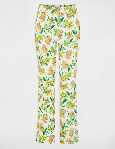 Printed fitted trousers multico ladies'