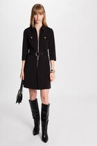 Zipped fitted short dress black women