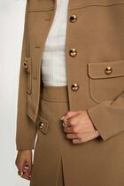 Veste courte manches longues sable femme