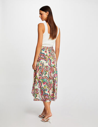 Printed A-line asymmetrical skirt multico ladies'